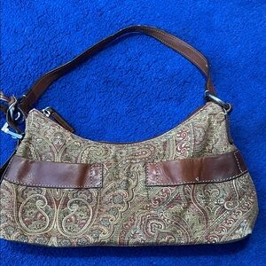 Fossil Brown Paisley Shoulder Bag